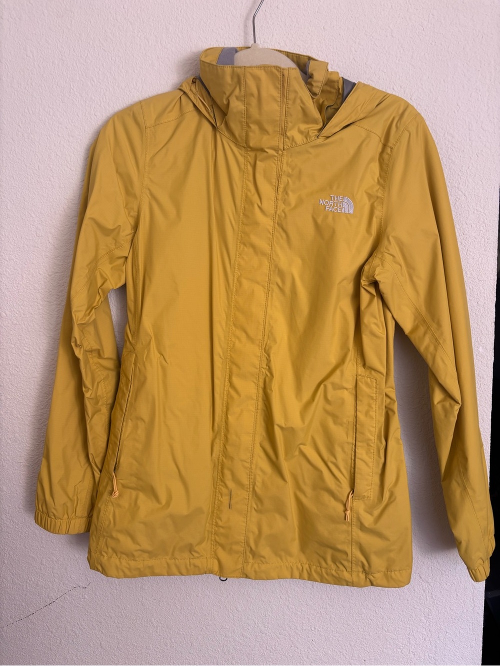 The North Face Mustard Yellow Hooded Rain Shell